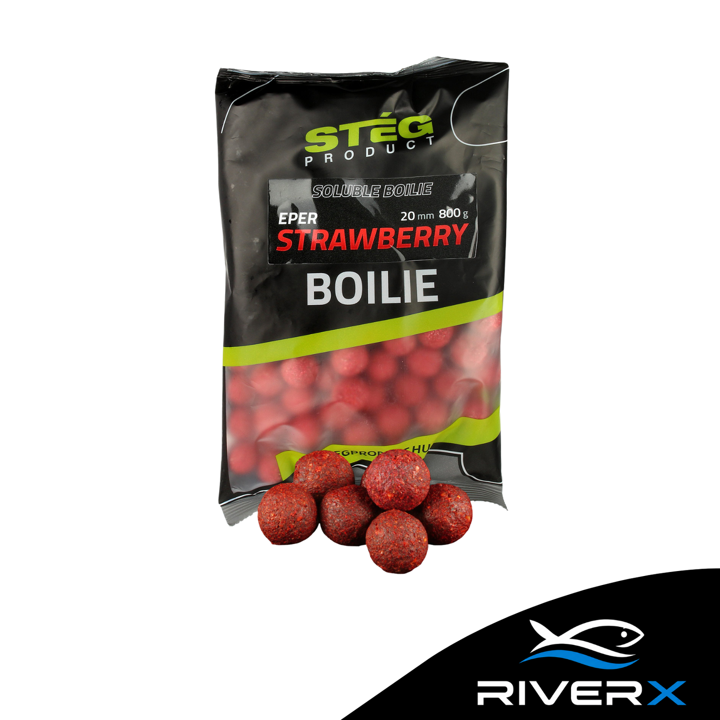 Stég Soluble Boilie 20mm 800g Strawberry ( eper ) Oldodó Bojli